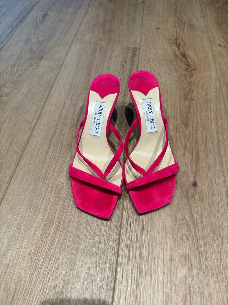 Jimmy Choo Maelie 50 Strappy Suede Kitten Heel